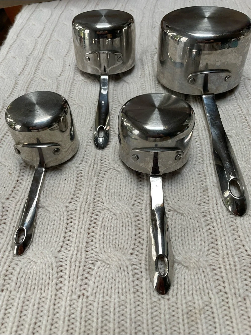All Clad Stainless Steel Measuring Cups  Standard Set 4 Pcs Very good condition